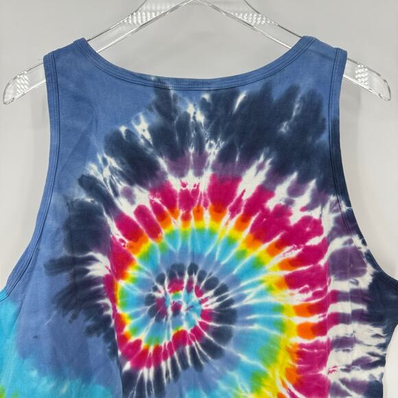 Vintage Anvil Size 2X Rainbow Swirl Tie Dye Tank Top Unisex Hippie - Picture 5 of 8